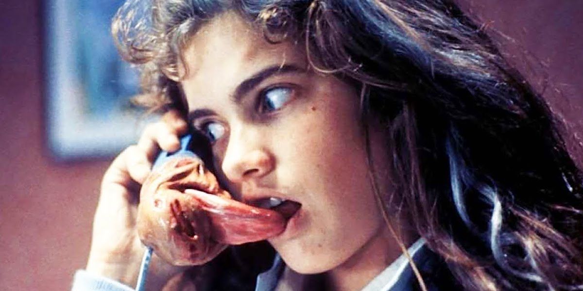 Freddy Krueger licking Nancy through the phone