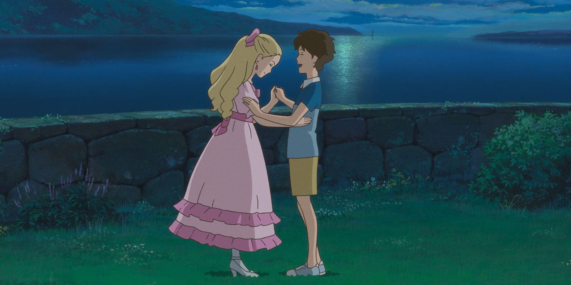 Two children dancing in When Marnie Was There