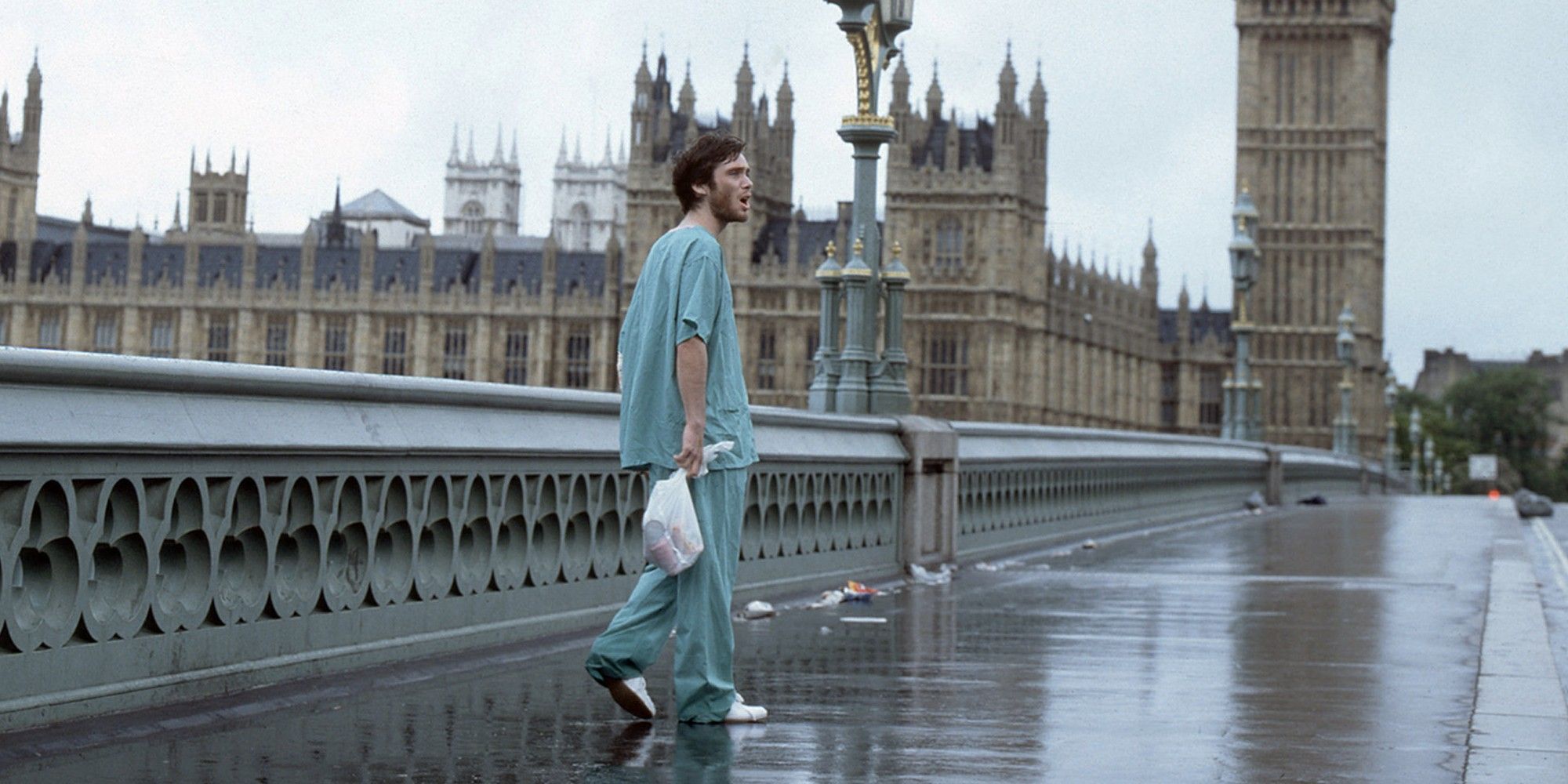 28 Days Later... Personagem de Cillian Murphy ao lado do Big Ben em Londres