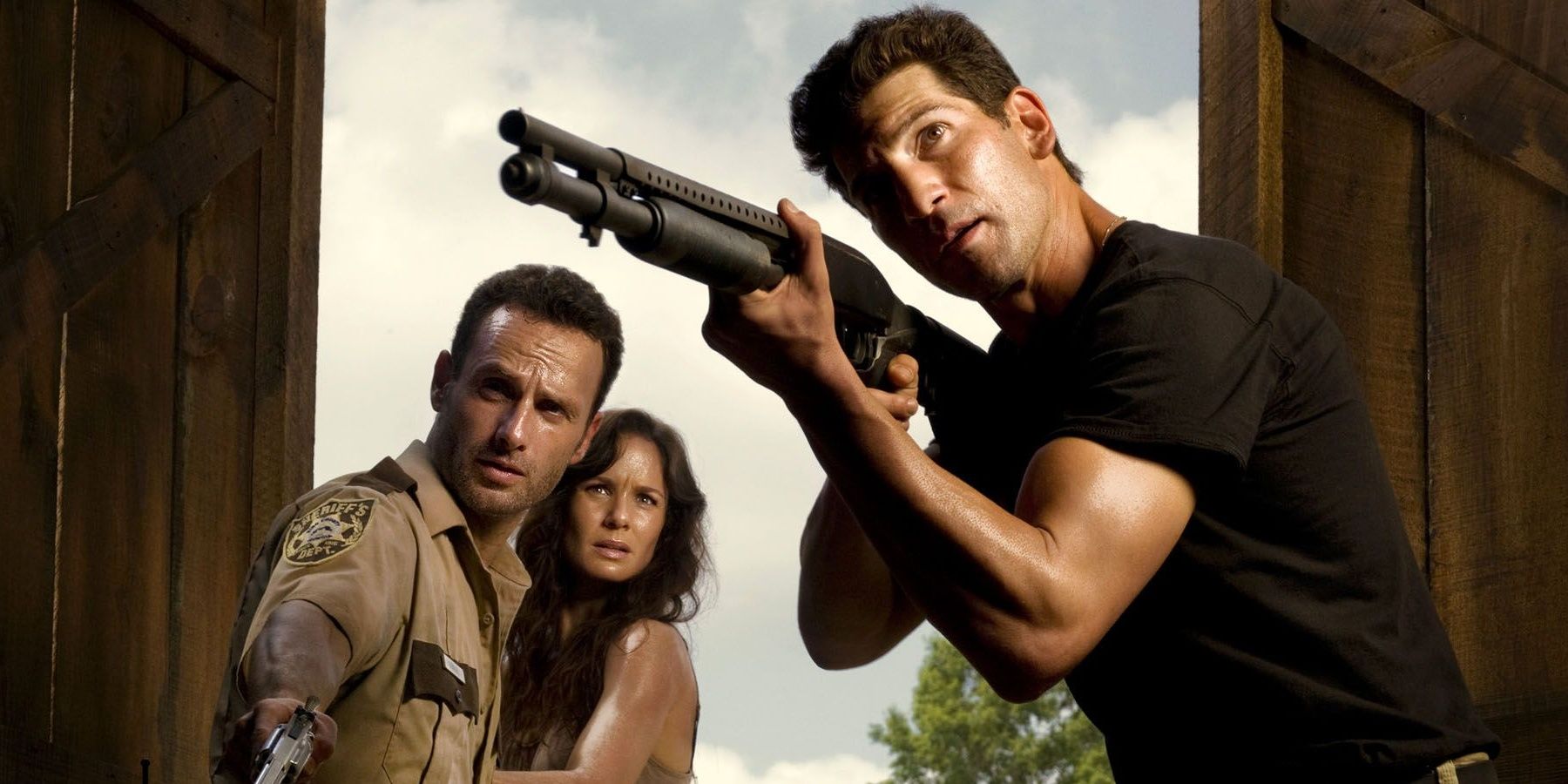 Rick, Lori et Shane dans The Walking Dead.