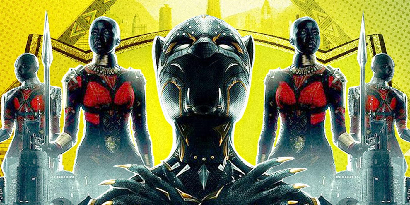 Black Panther and the Dora Milaje in Black Panther Wakanda Forever