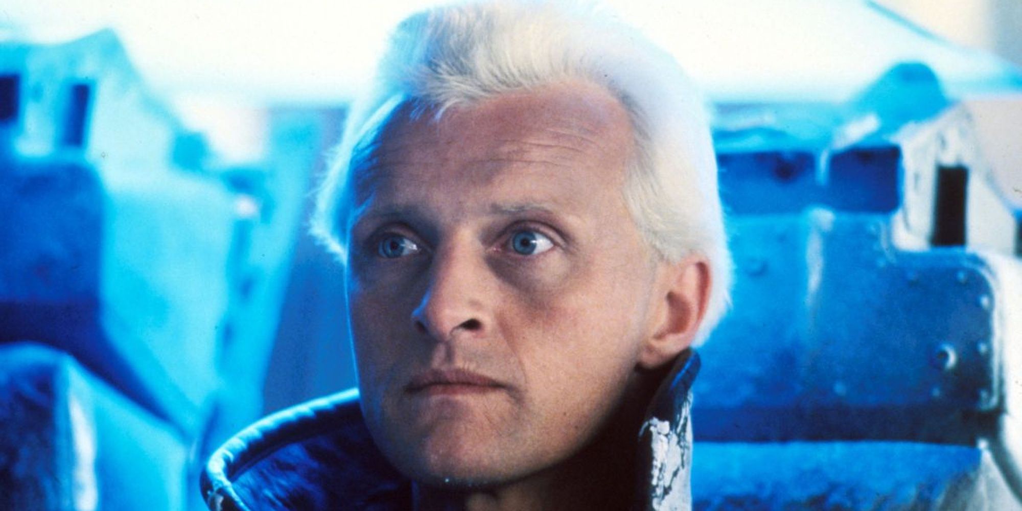 close-up shot of Rutger Hauer as Roy Batty in Blade Runner