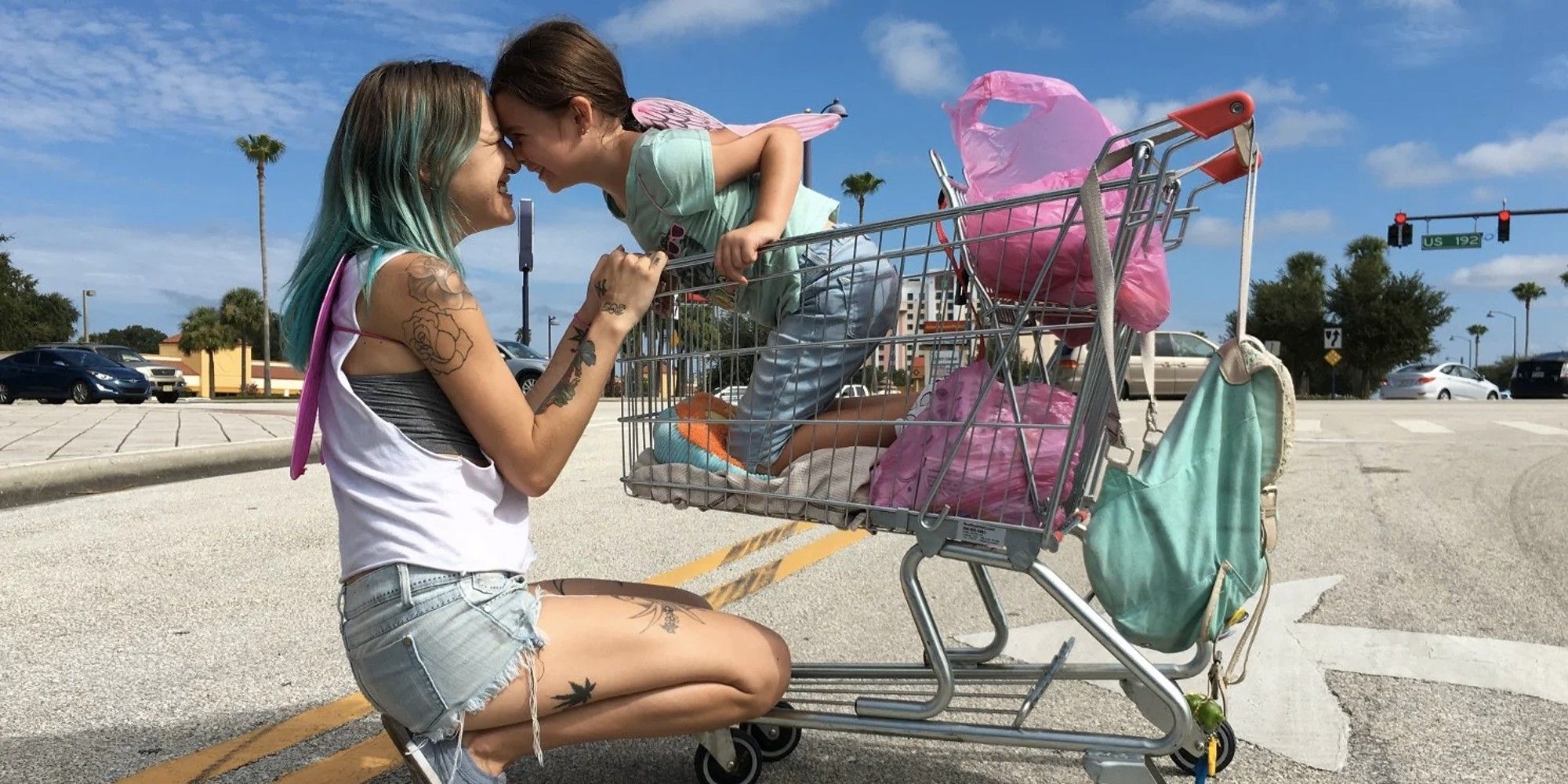 Bria Vinaite and Brooklynn Prince in 'The Florida Project'