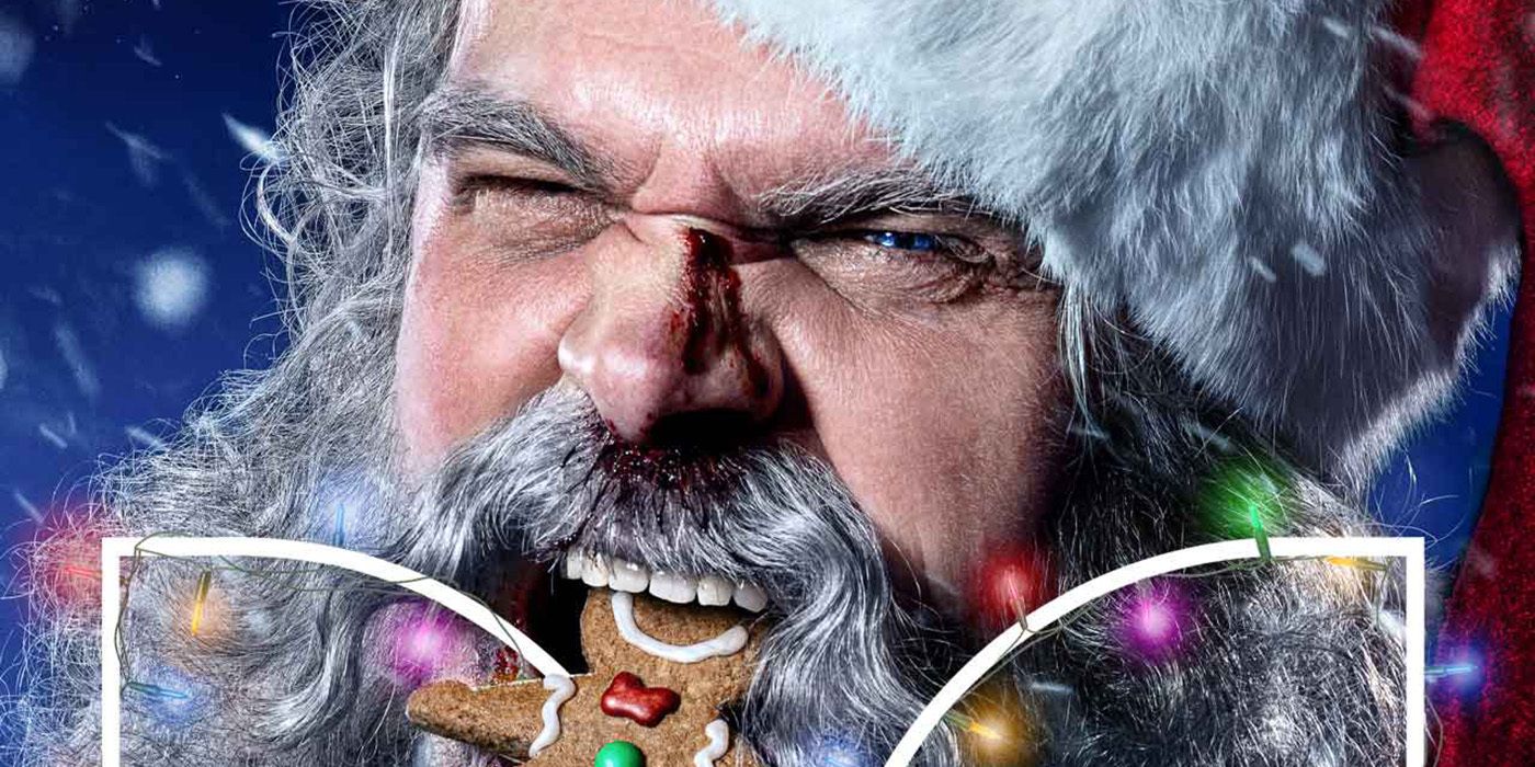 David Harbour as Santa Claus on the Dolby Cinemas Violent Night Poster