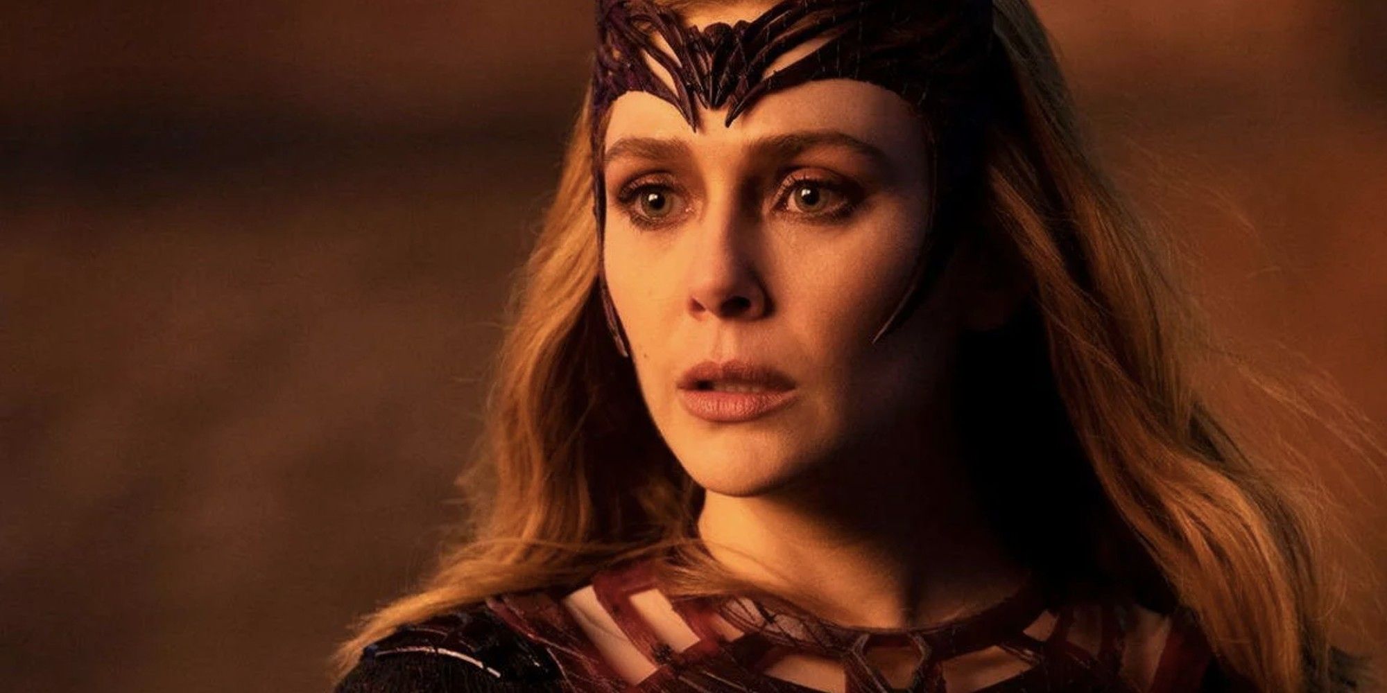 Wanda Maximoff, looking sadly into the distance in ‘Doctor Strange in the Multiverse of Madness'