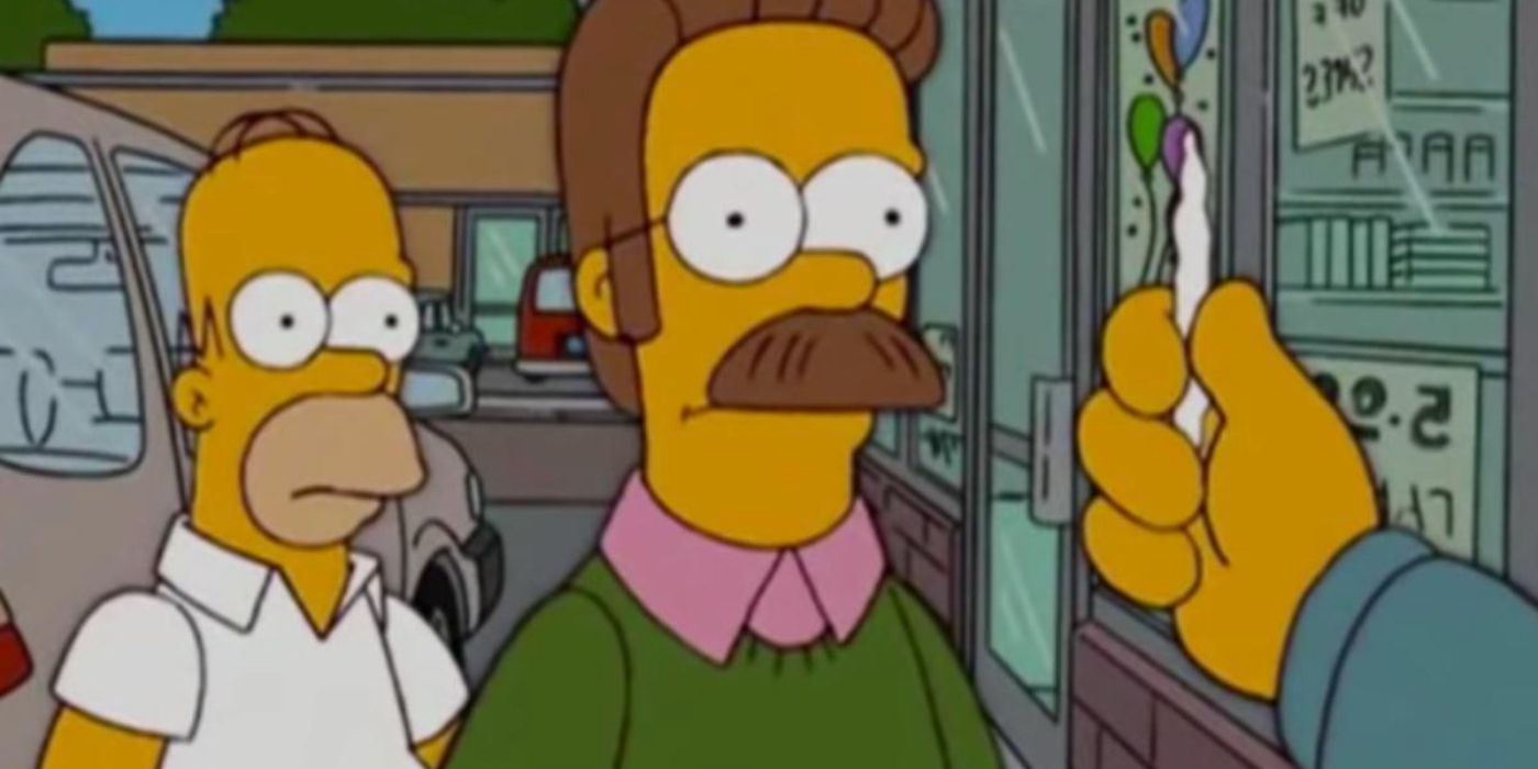 Homer and Ned in Midnight Rx in The Simpsons
