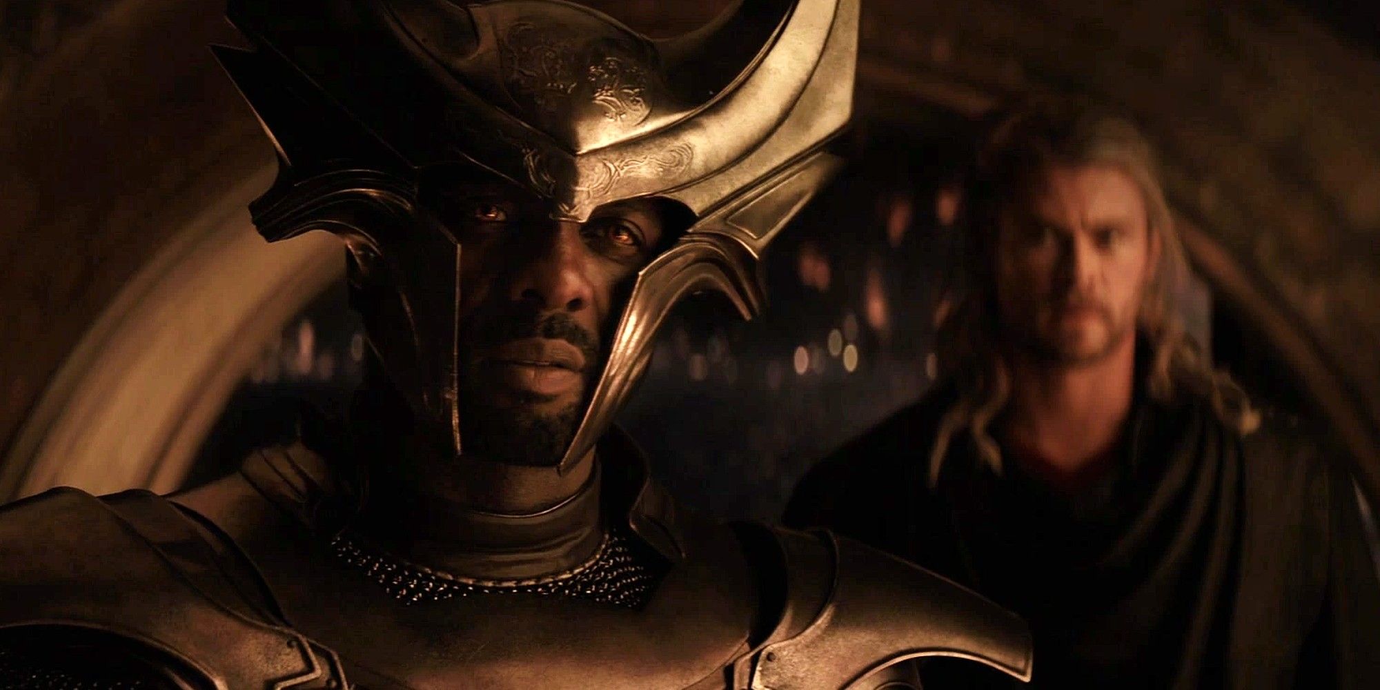 Idris Elba e Chris Hemsworth como Heimdall e Thor em ‘Thor’