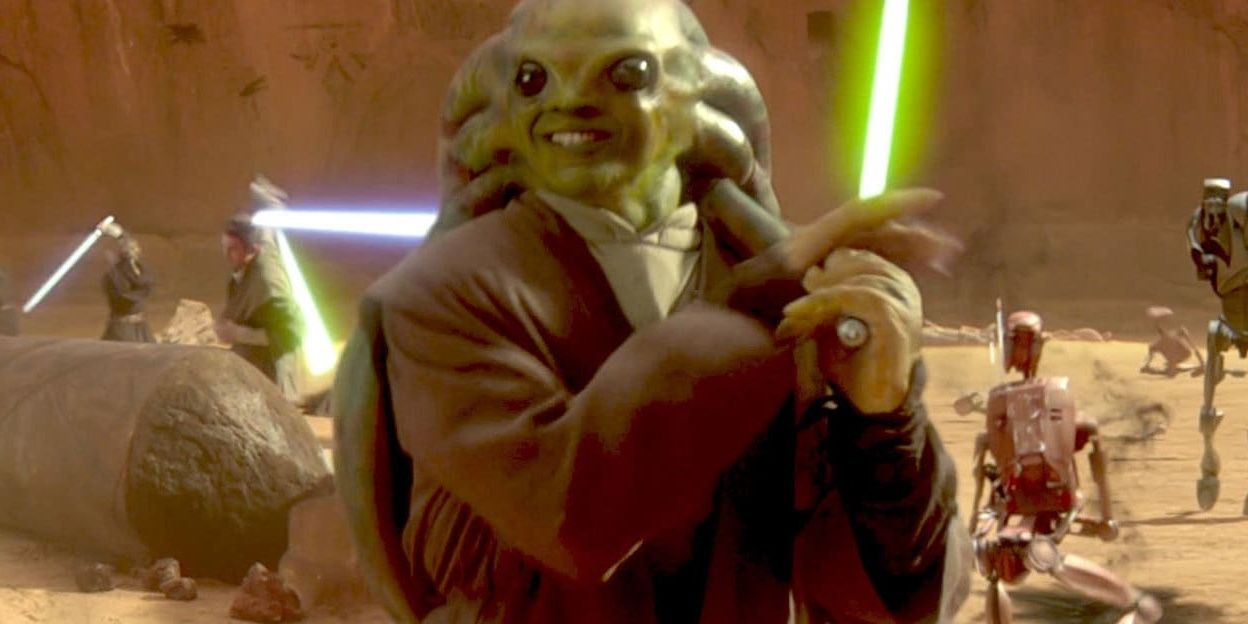 Kit Fisto during the battle of Geonosis in 'Attack of the Clones'