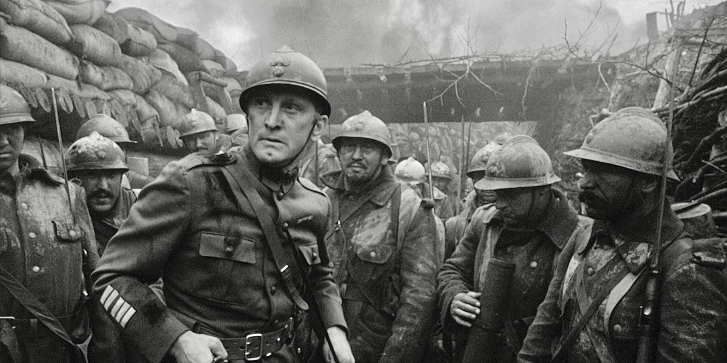 A group of soldiers on the trenches in Paths of Glory