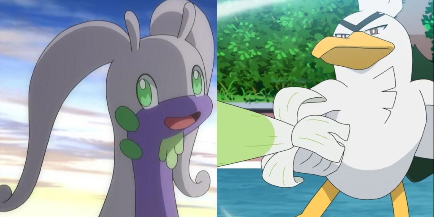 Goodra and Sirfetch'd side by side