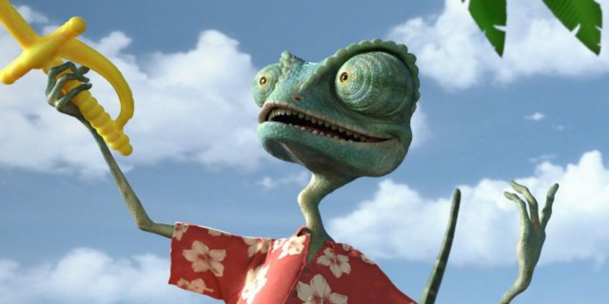 Rango, played by actor Johnny Depp,  before embarking on his Western adventure.