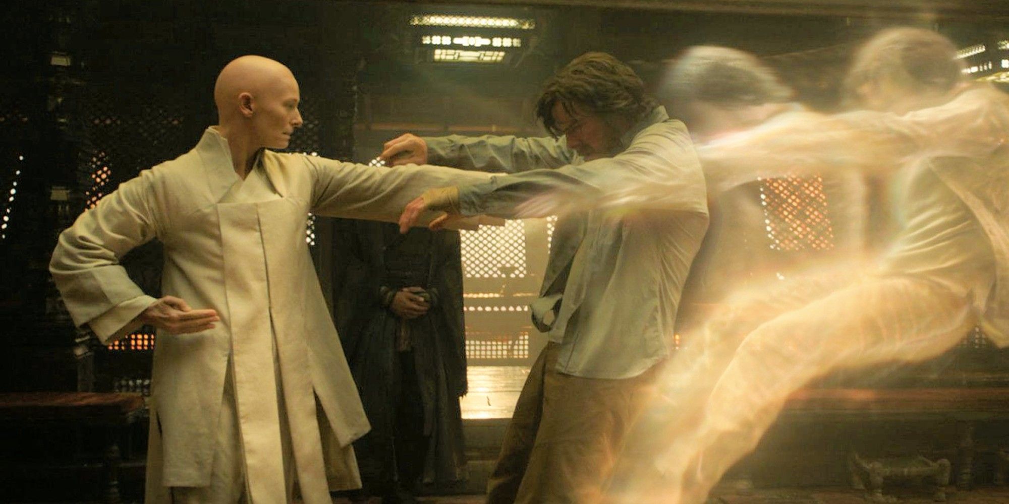 Tilda Swinton and Benedict Cumberbatch as The Ancient One and Dr.  Strange in 'Doctor Strange'