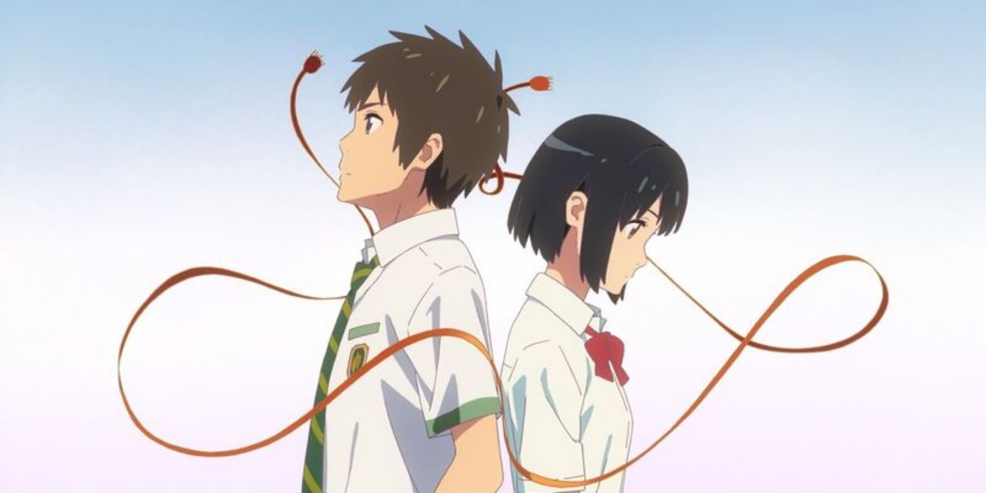 Taki Tachibana et Mitsuha Miyamizu dans l'anime Your Name.