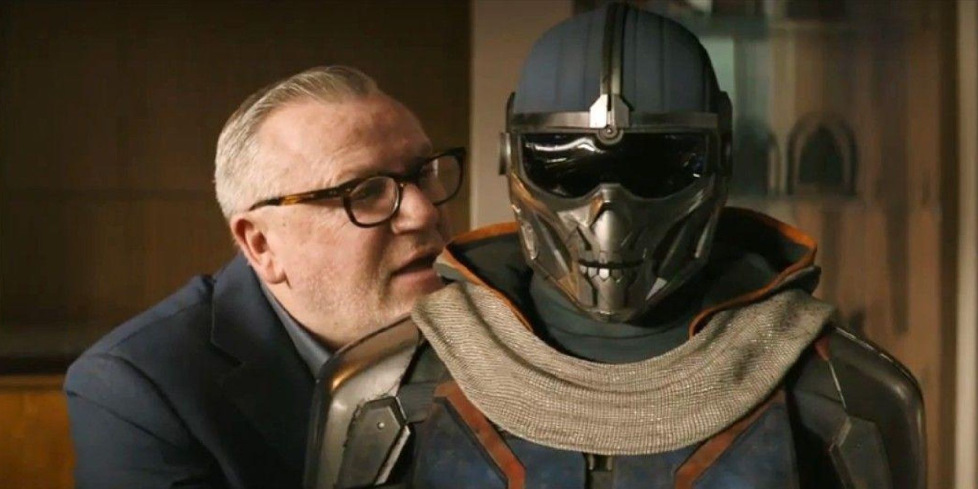 General Dreykov hugging Taskmaster (Antonia) in Black Widow.