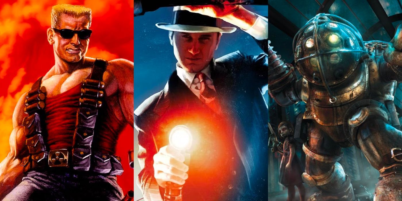 Characters from Duke Nukem, LA Noire, and Bioshock