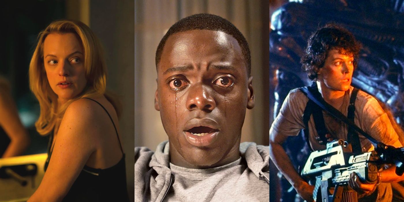 Characters from The Invisible Man, Get Out, and Aliens