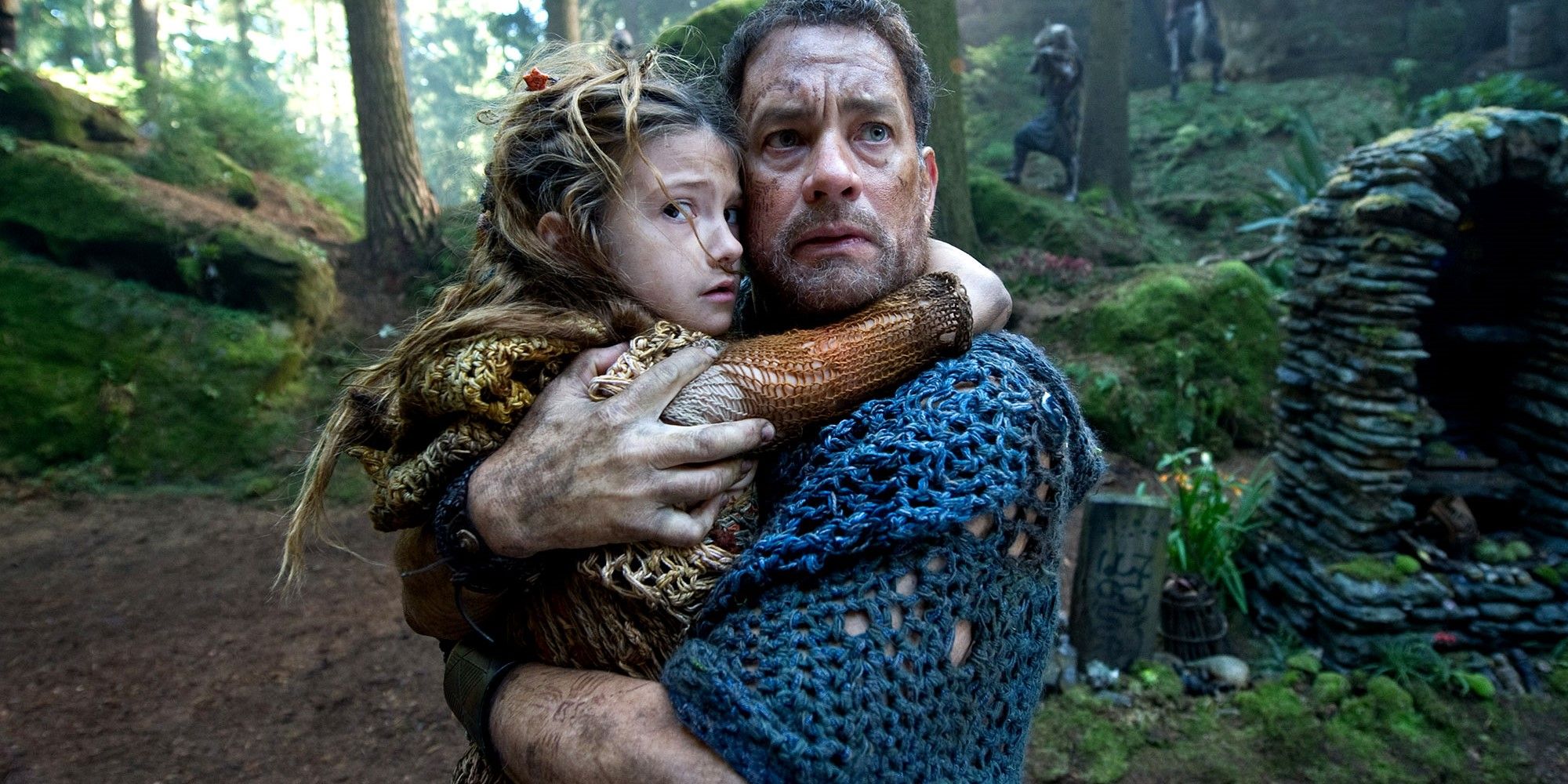 Tom Hanks tenant un enfant dans Cloud Atlas