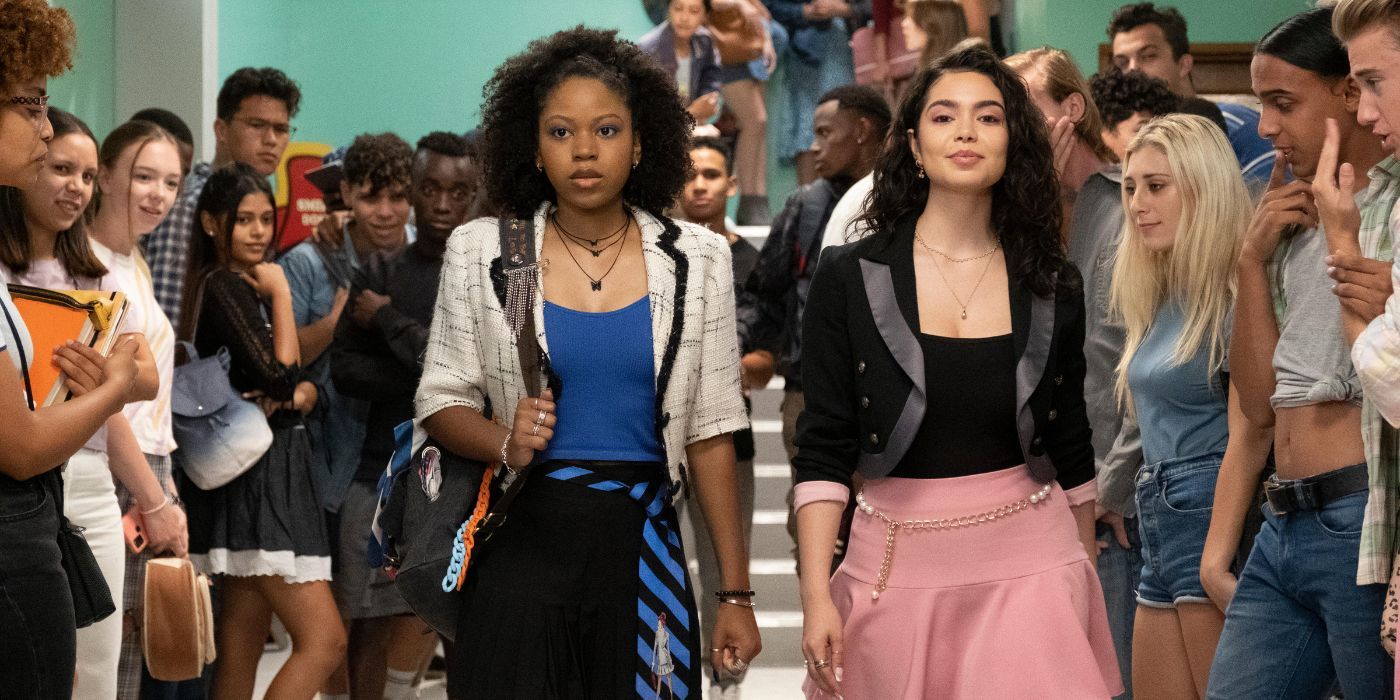 Riele Downs and Auli'i Cravalho as Darby and Capri in Darby and the Dead
