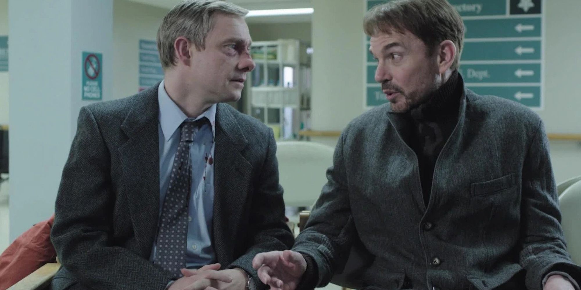 Martin Freeman et Billy Bob Thornton dans Fargo