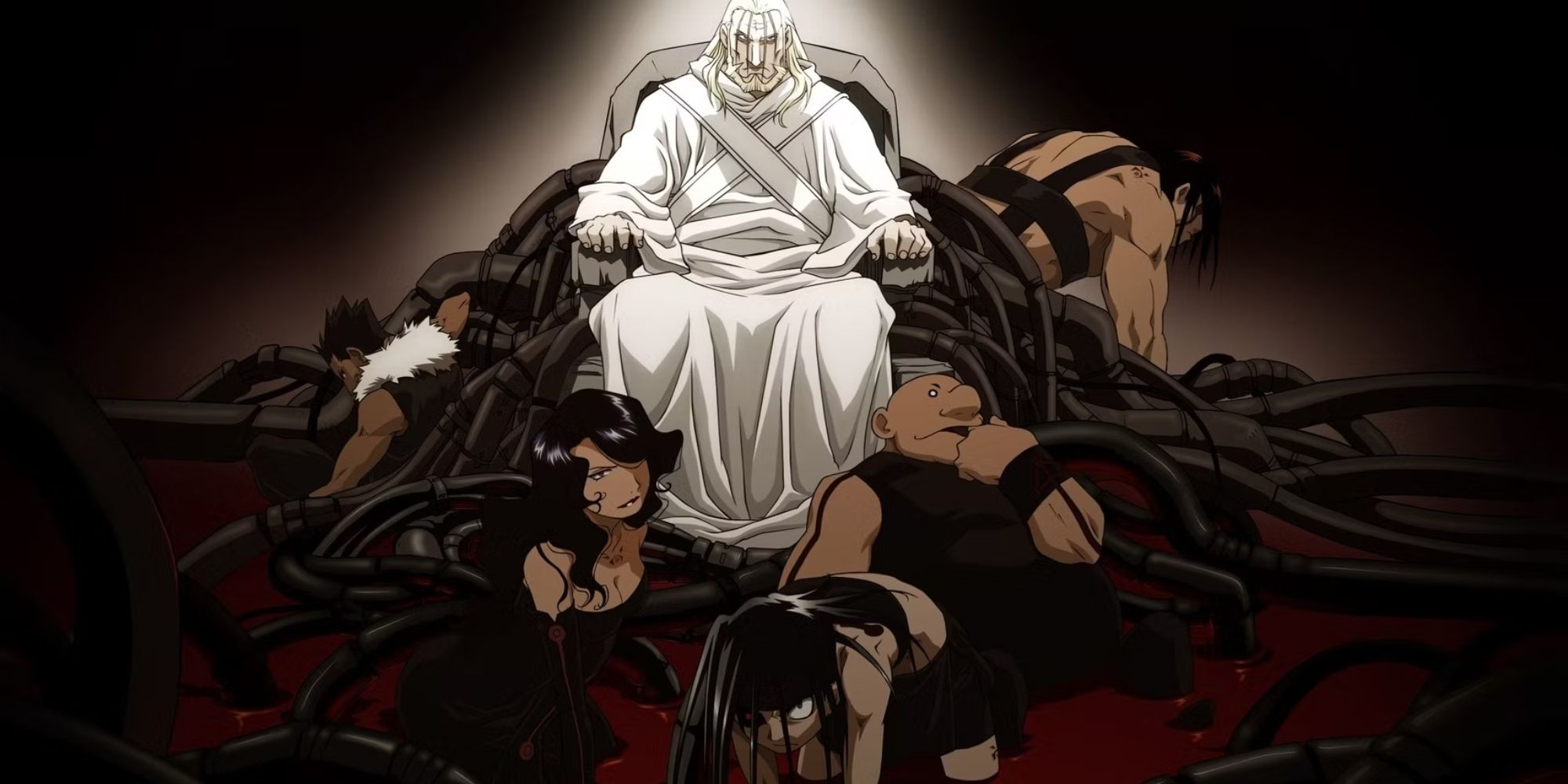 Father and five of his seven homunculi children from Fullmetal Alchemist: Brotherhood.