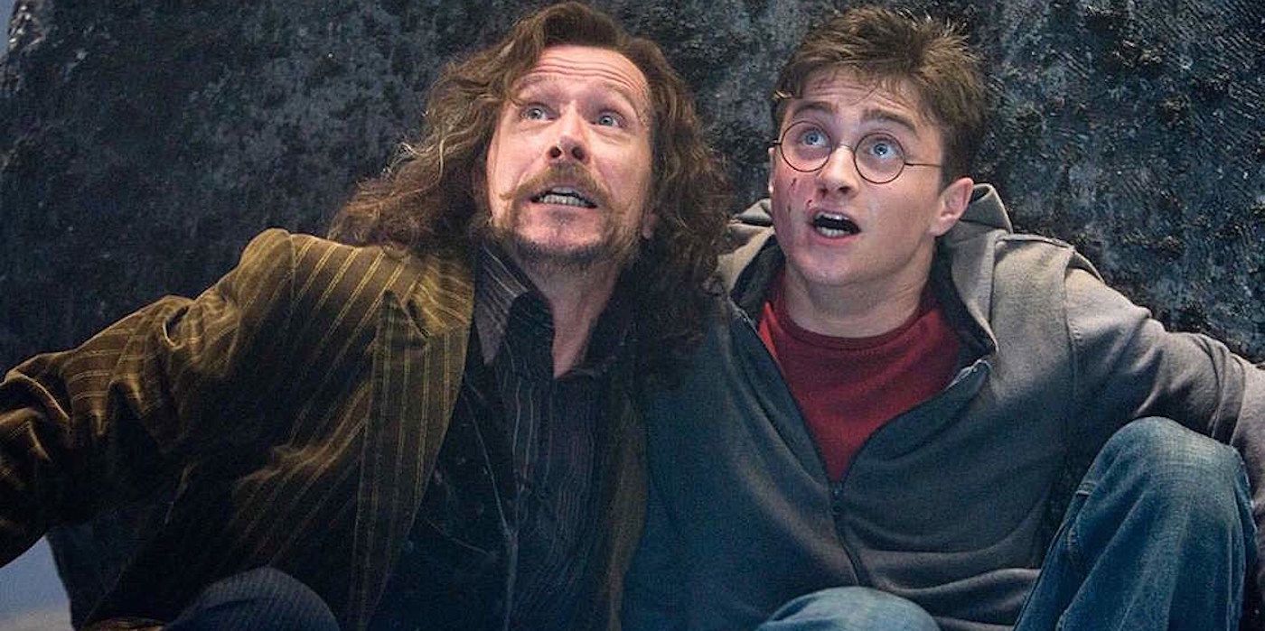 Gary Oldman and Daniel Radcliffe in harry potter and the order of the phoenix