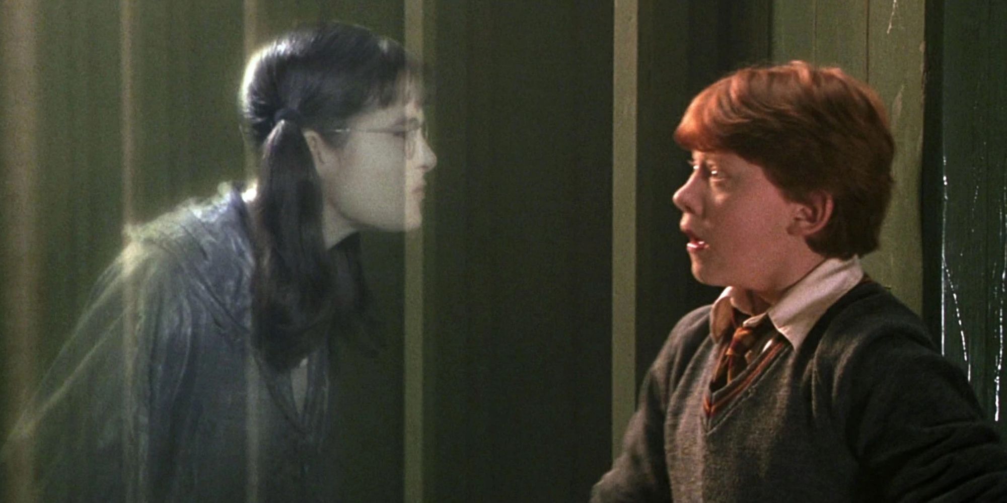 Ron Weasley and Moaning Myrtle in 'Harry Potter and the Chamber of Secrets'