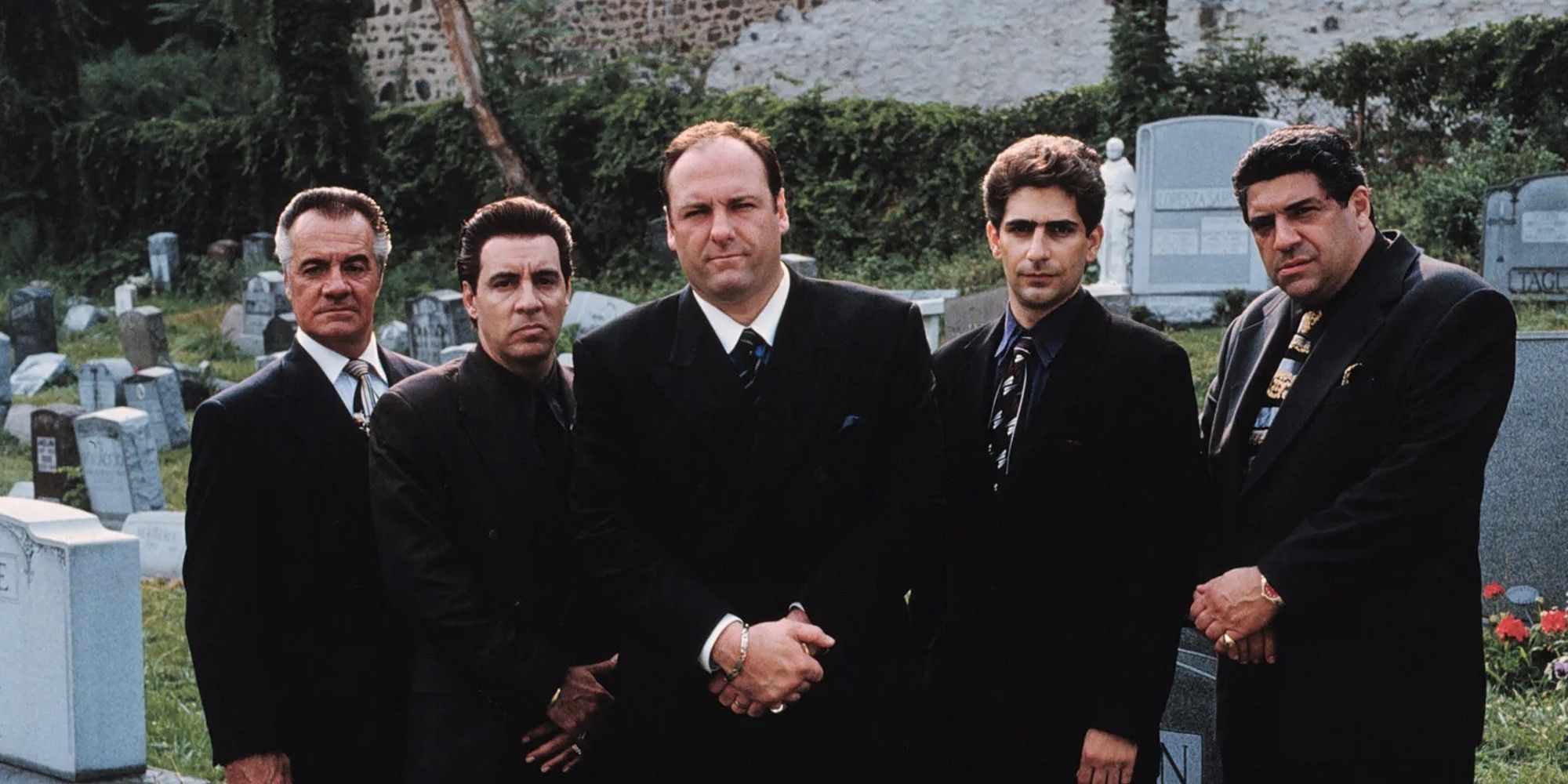 Tony Sirico, Steven Van Zandt, James Gandolfini, Michael Imperioli and Vincent Pastore in 'The Sopranos'