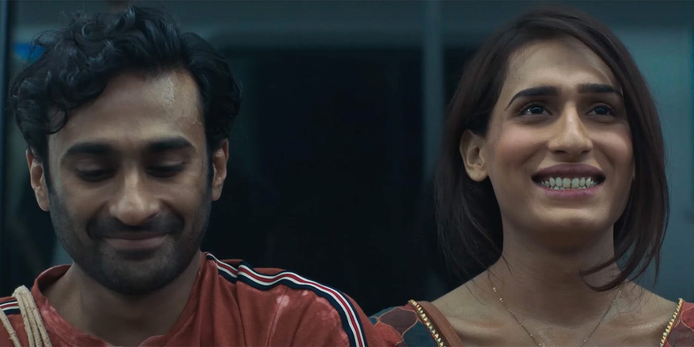 Ali Junejo and Alina Khan in Joyland on public transit