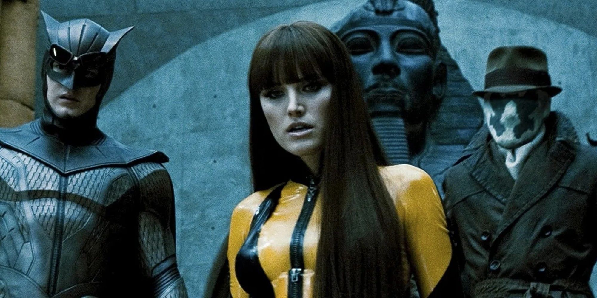 Malin Akerman, Jackie Earle Haley, and Patrick Wilson in Watchmen