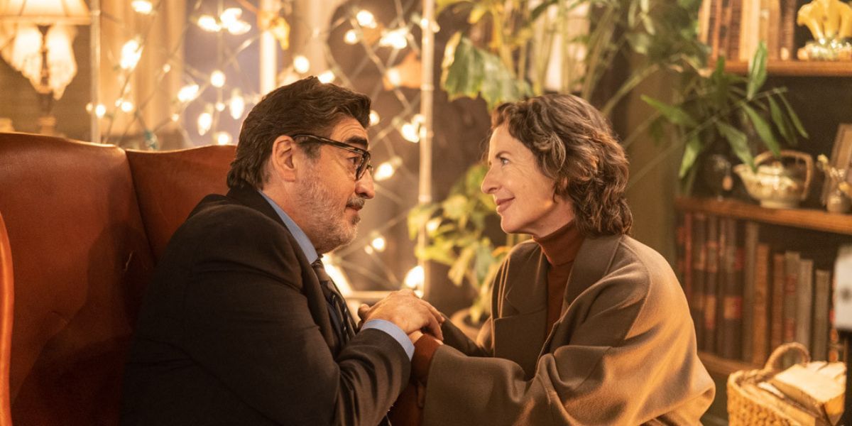 Alfred Molina and Marie-France Lambert as Armand Gamche and Reine-Marie in Prime Video's Three Pines