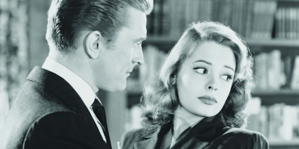 Kirk Douglas as Whit Sterling and Jane Greer as Kathie Moffat in Out of the Past