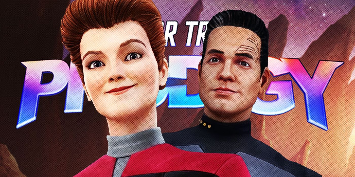 animated versions of Janeway and Chakotay over the logo for Star Trek Prodigy