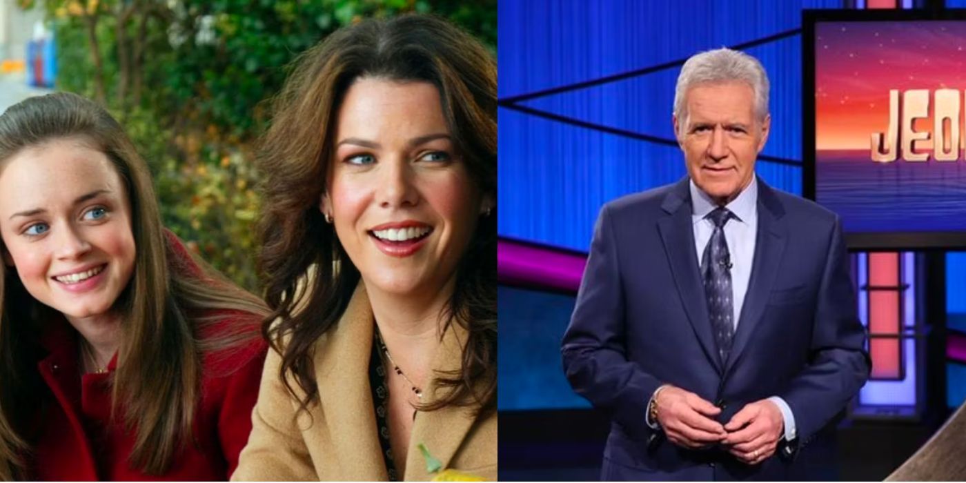 Stills from Gilmore Girls and Jeopardy
