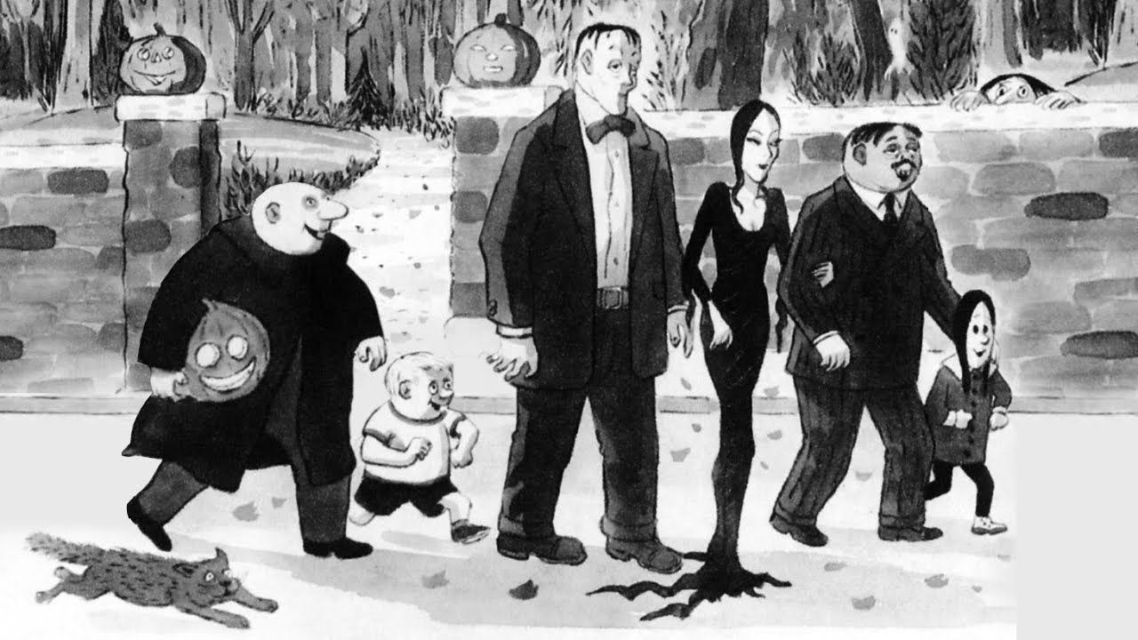 The original Addams Family comic by Charles Addams for The New Yorker