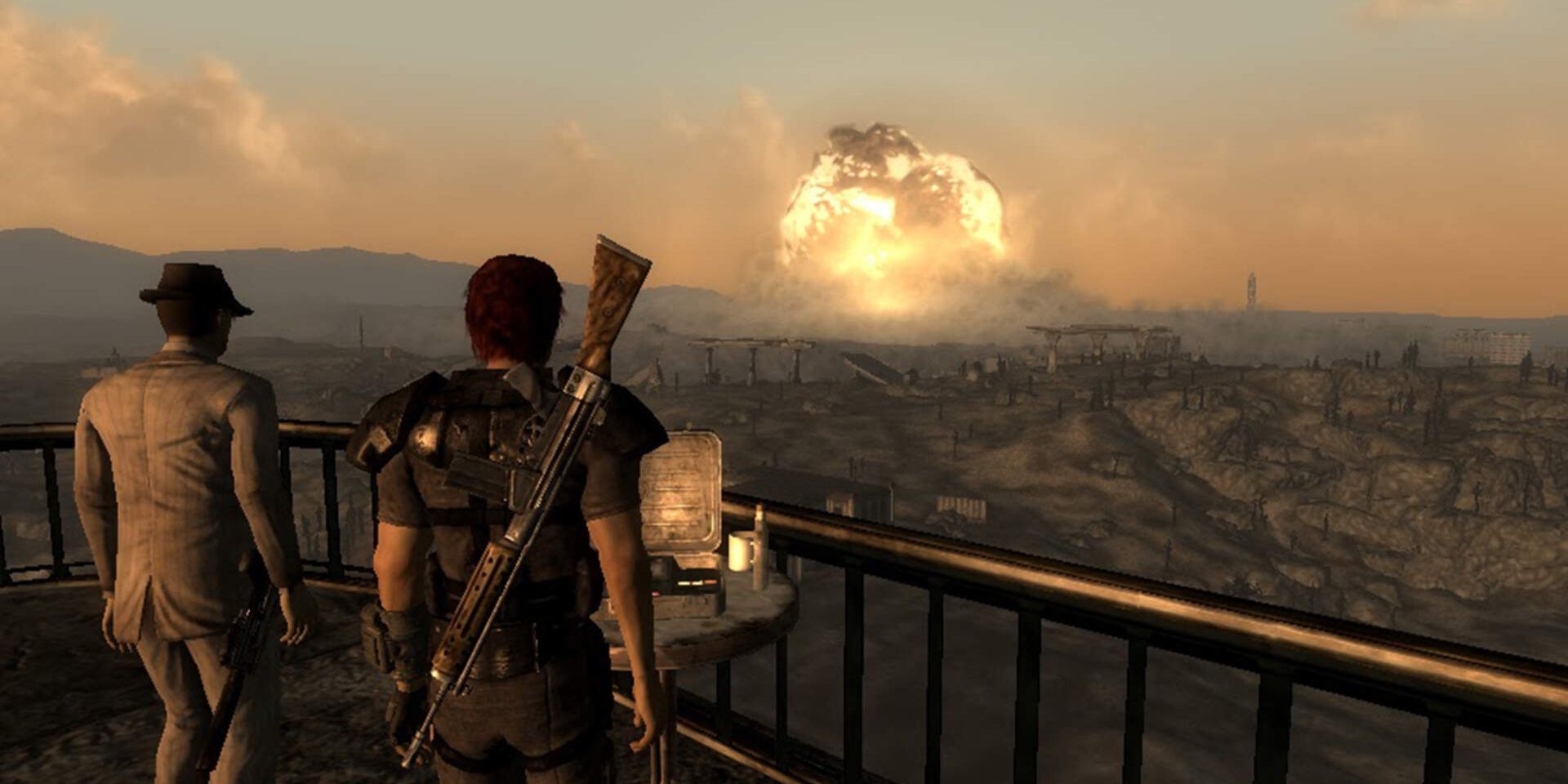 The Wanderer looks on as Megaton is destroyed