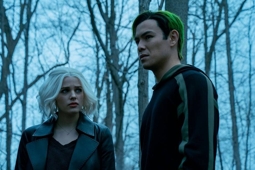 Teagan Croft as Raven and Ryan Potter as Beast Boy in Titans Season 4