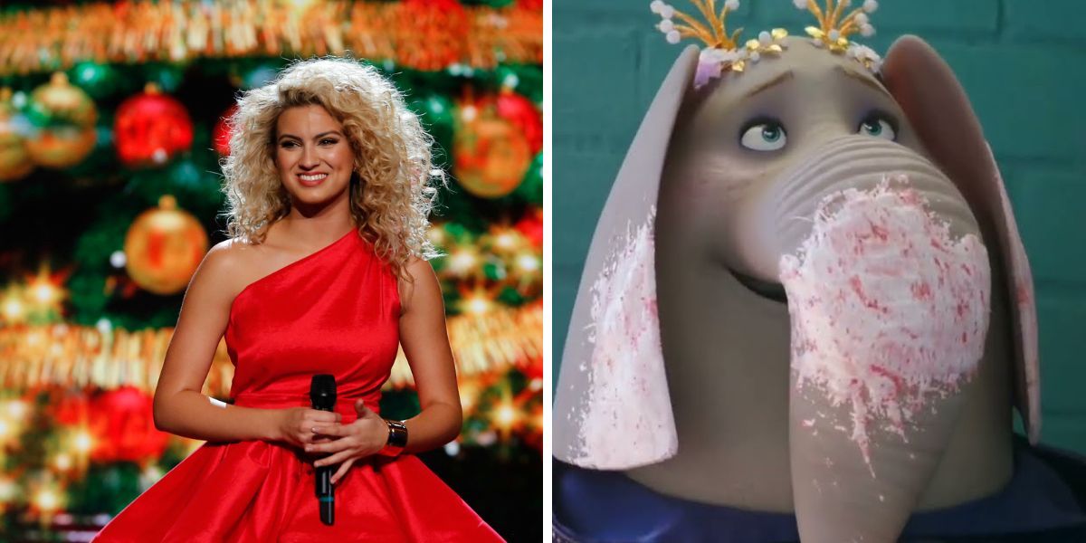 Tori Kelly side-by-side with her Sing 2 character Meena