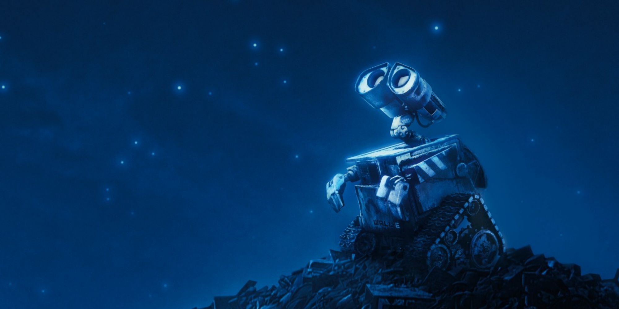 WALL-E menatap bintang-bintang