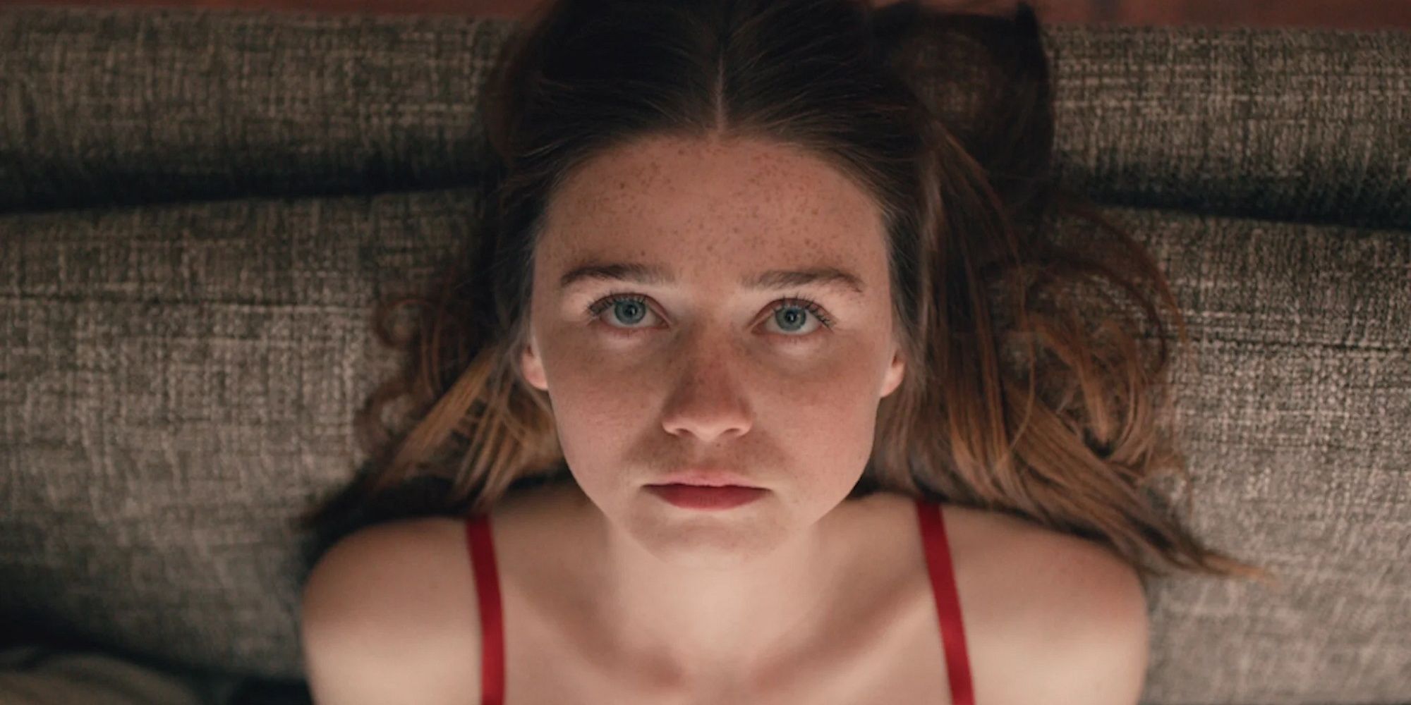 Alyssa laying down and looking up to the ceiling in 'The End of the F***ing World.'