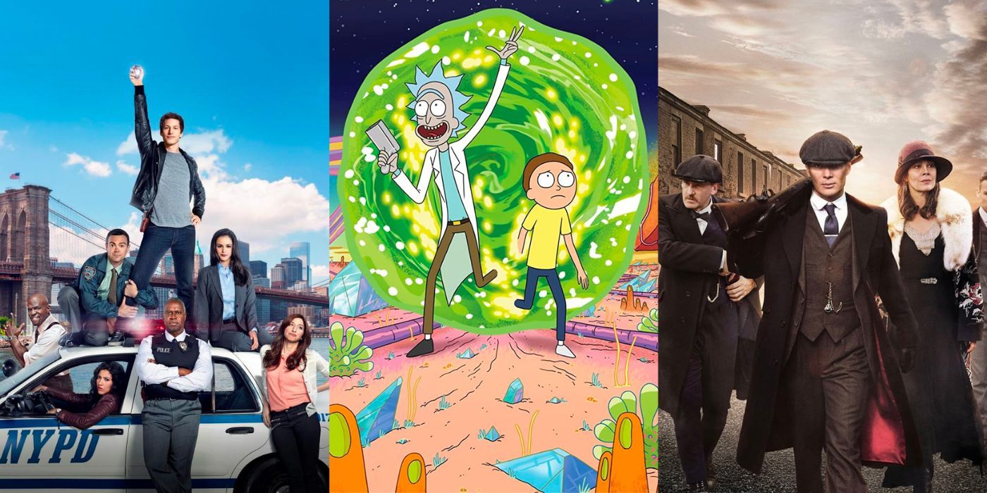 Characters from Brooklyn Nine Nine, Rick and Morty, and Peaky Blinders