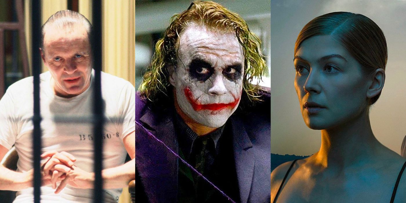 Characters from The Silence of the Lambs, The Dark Knight, and Gone Girl