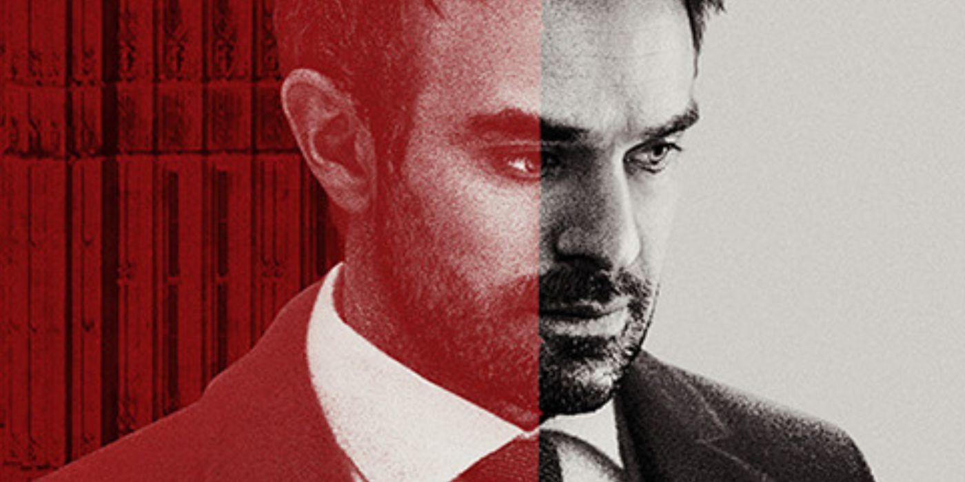 Charlie Cox in black and red in Treason