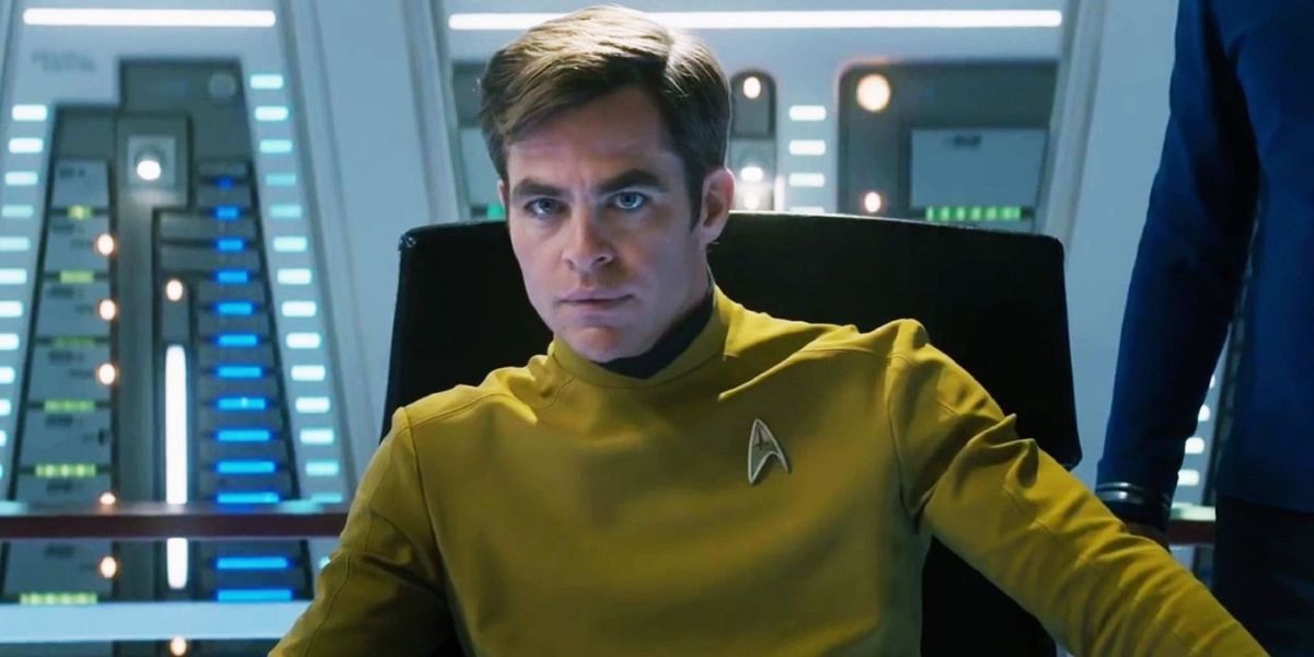 Chris Pine as Captain Kirk in JJ Abrams' Star Trek