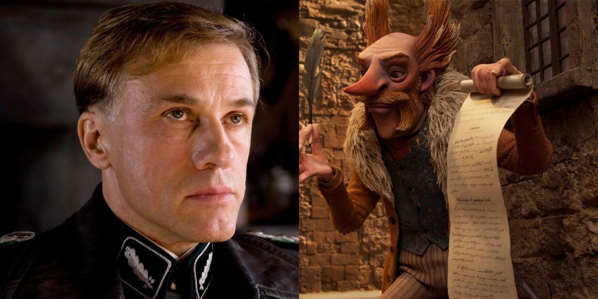 Christoph Waltz side-by-side with Count Volpe in Guillermo del Toros Pinocchio