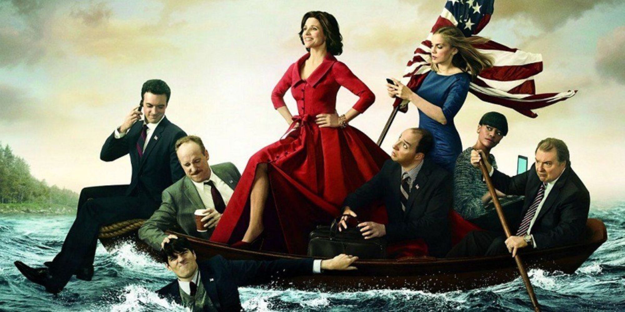 The cast of Veep in a promo photo for the show.