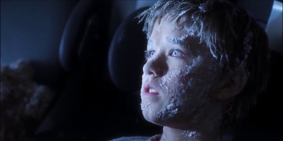 Haley Joel Osment as David frozen in A.I.: Artificial Intelligence