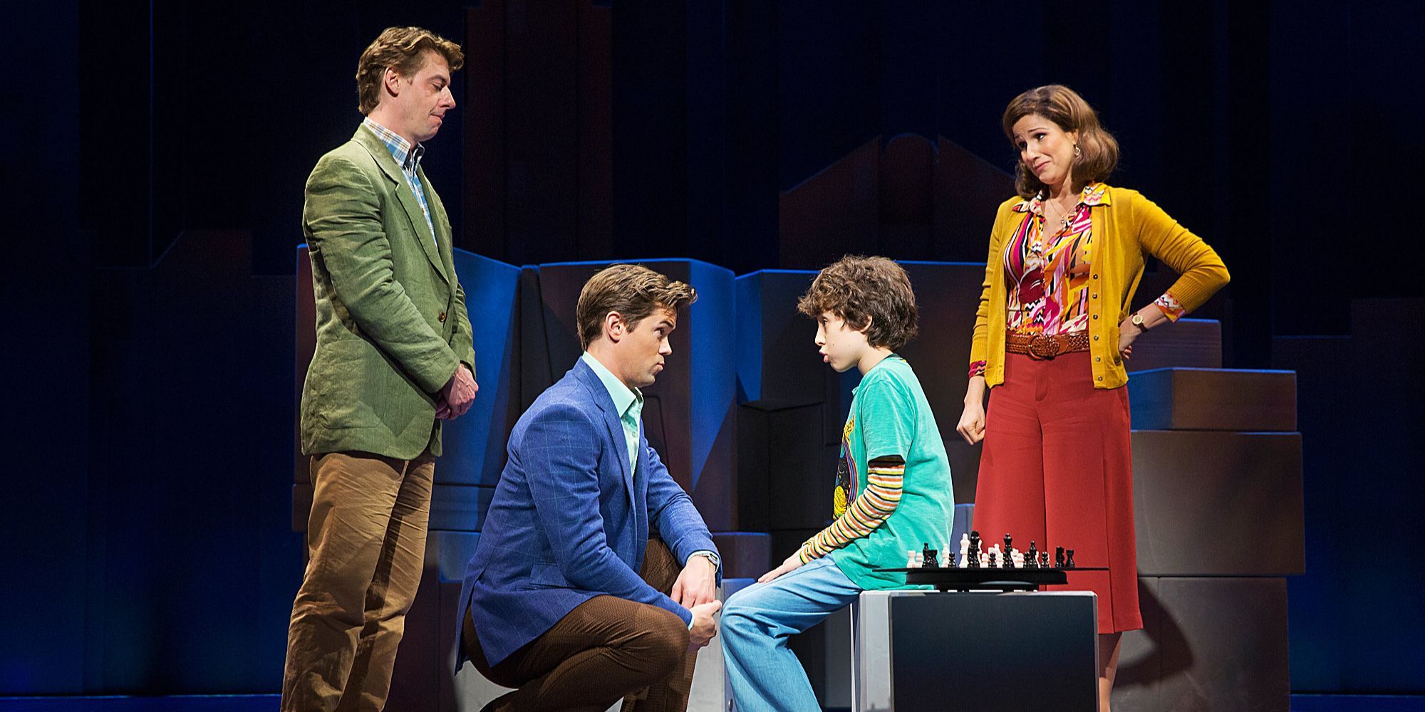 Marvin, Whizzer, Jason and Trina in 'Falsettos' 