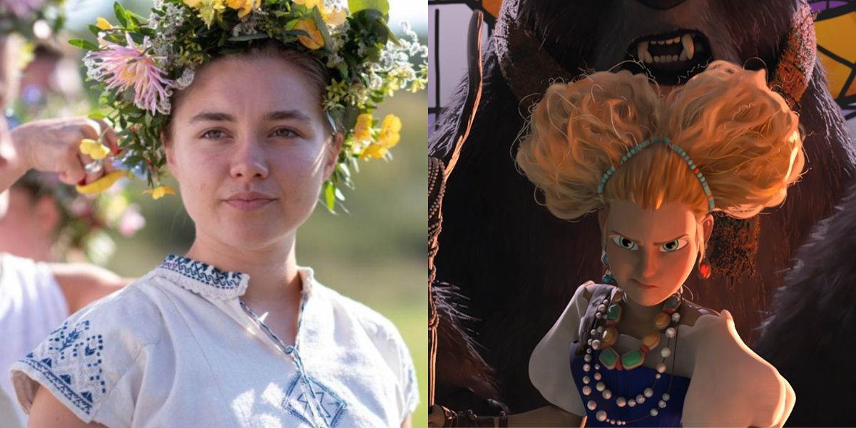 Florence Pugh side by side with Goldilocks in Puss in Boots: The Last Wish