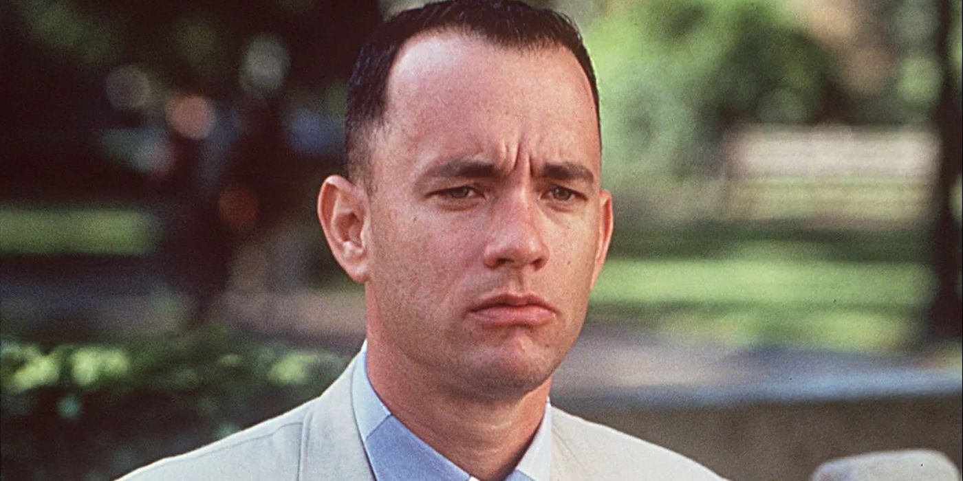 Forrest Gump looking confused in the movie Forrest Gump.