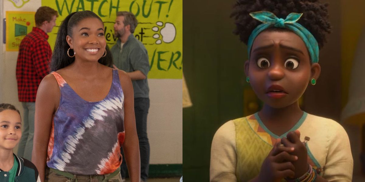 Gabrielle Union side by side with Meridian Clade in Strange World